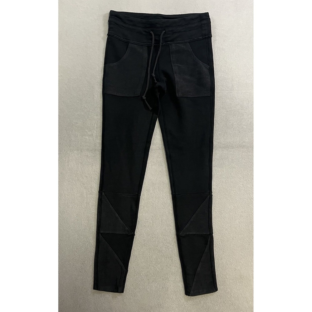Free People FP Leggings Movement Kyoto Patch Pocket Pull-Tie Women's Small Black